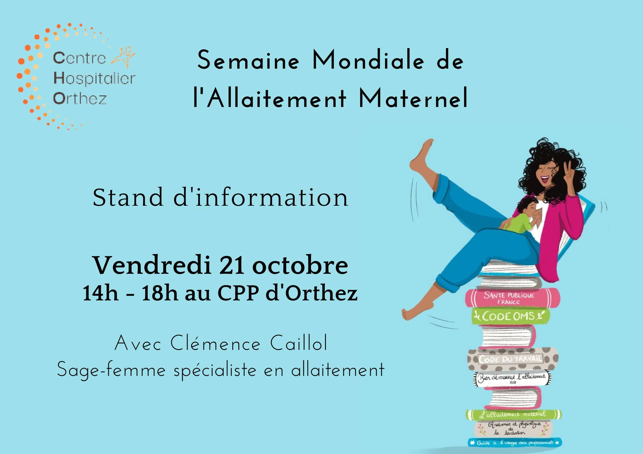 Affiche du CHO pour stand d'information pour la semaine mondiale de l'allaitement maternel 2022